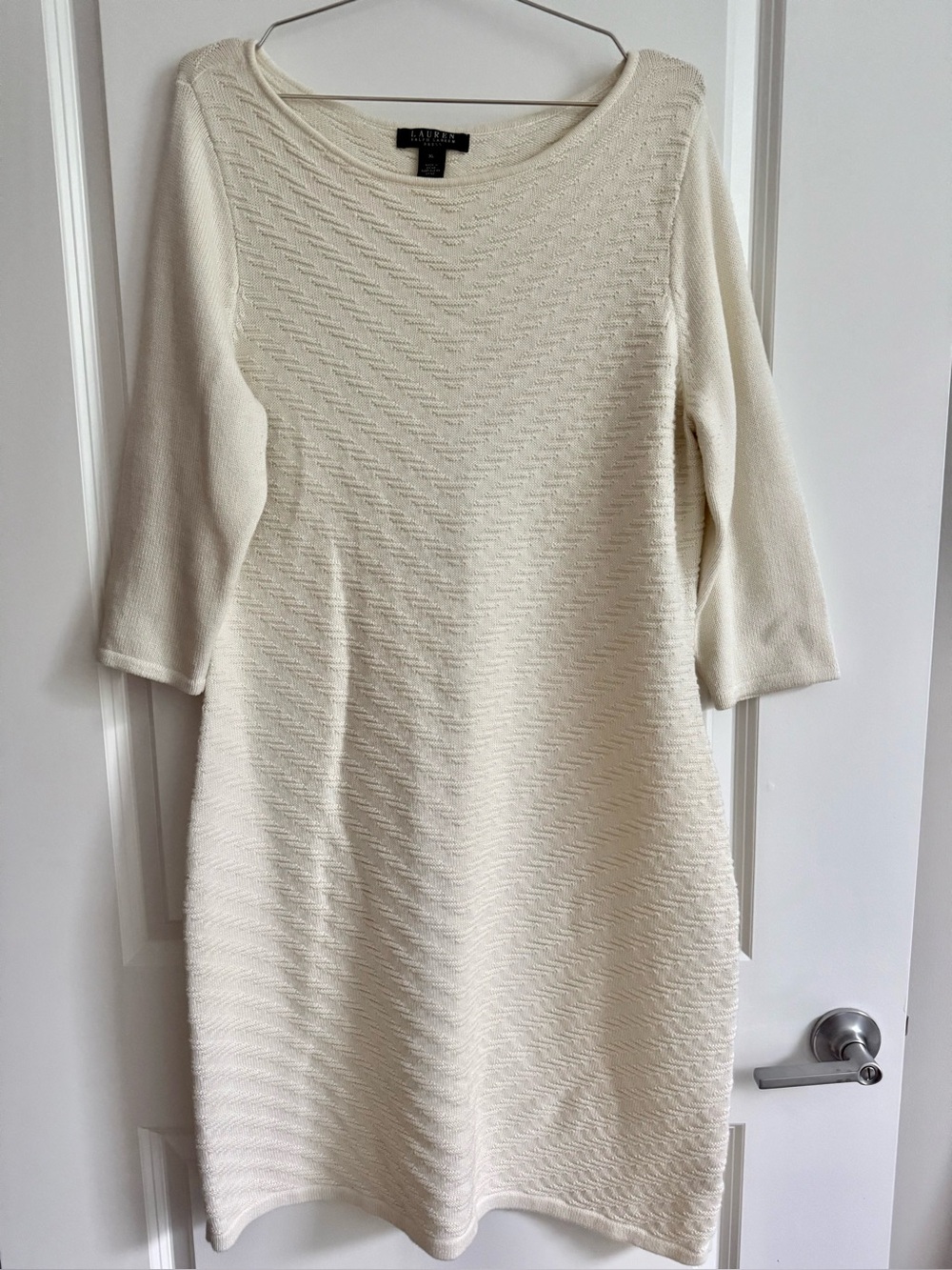 Ralph Lauren Cream Textured Sweater Dress, XL